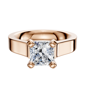 14K Rose Gold 4 Prong Cathedral Flat 4.0mm Engagement Ring