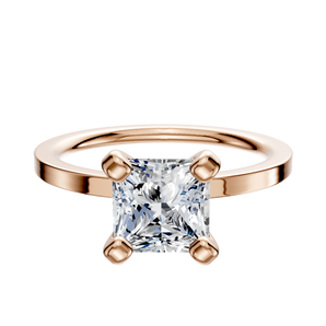 14K Rose Gold 4 Prong Classic Flat 1.5mm Engagement Ring