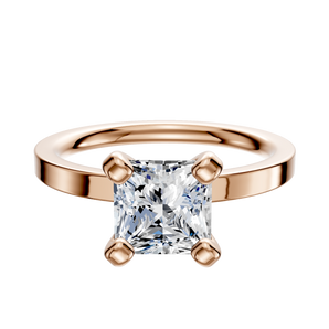 14K Rose Gold 4 Prong Classic Flat 2.0mm Engagement Ring