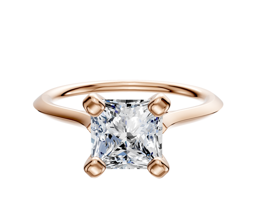 14K Rose Gold 4 Prong Cathedral Knife Edge 1.5mm Engagement Ring