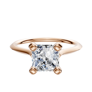 14K Rose Gold 4 Prong Cathedral Knife Edge 1.5mm Engagement Ring