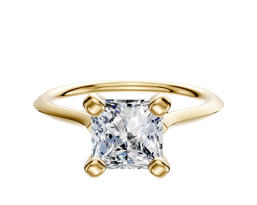 14K Yellow Gold 4 Prong Cathedral Knife Edge 1.5mm Engagement Ring
