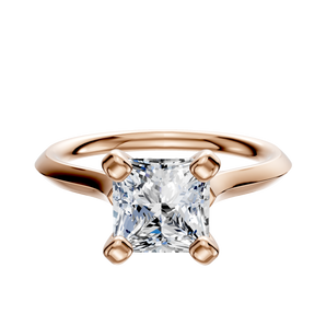 14K Rose Gold 4 Prong Cathedral Knife Edge 2.0mm Engagement Ring