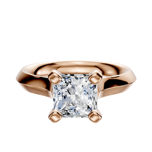 14K Rose Gold 4 Prong Cathedral Knife Edge 3.0mm Engagement Ring