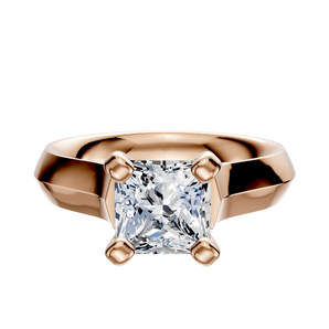 14K Rose Gold 4 Prong Cathedral Knife Edge 4.0mm Engagement Ring