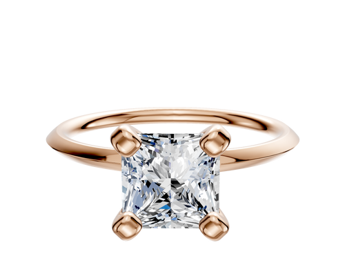 14K Rose Gold 4 Prong Classic Knife Edge 1.5mm Engagement Ring