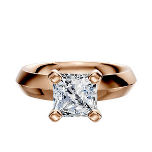 14K Rose Gold 4 Prong Classic Knife Edge 4.0mm Engagement Ring