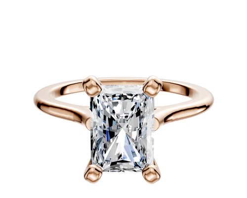 14K Rose Gold 4 Prong Cathedral Dome 1.5mm Engagement Ring