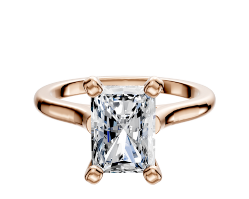 14K Rose Gold 4 Prong Cathedral Dome 2.0mm Engagement Ring