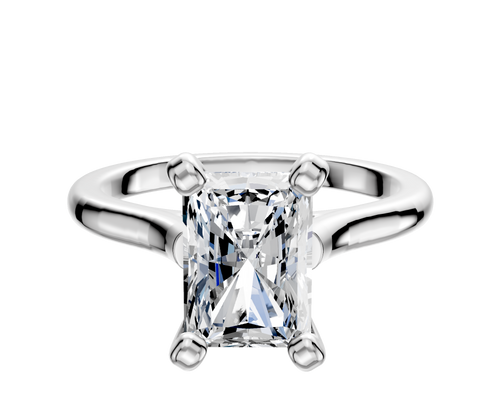 18K White Gold 4 Prong Cathedral Dome 2.0mm Engagement Ring