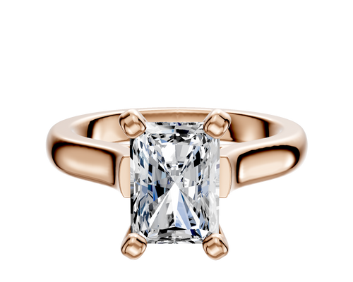 14K Rose Gold 4 Prong Cathedral Dome 3.0mm Engagement Ring