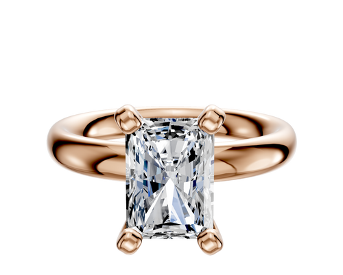 14K Rose Gold 4 Prong Classic Dome 3.0mm Engagement Ring