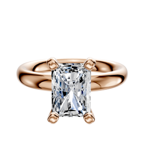 14K Rose Gold 4 Prong Classic Dome 3.0mm Engagement Ring