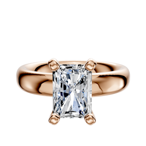 14K Rose Gold 4 Prong Classic Dome 4.0mm Engagement Ring