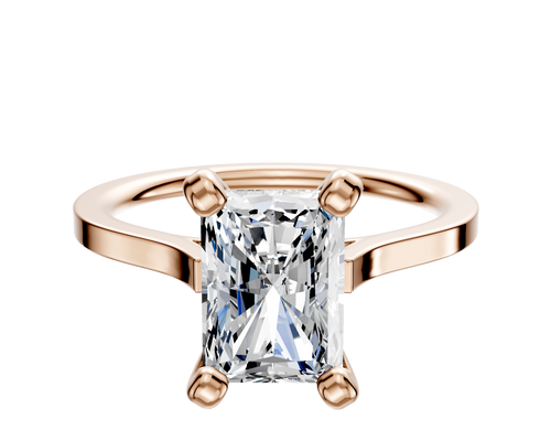 14K Rose Gold 4 Prong Cathedral Flat 1.5mm Engagement Ring