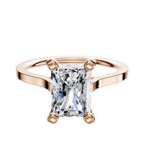 14K Rose Gold 4 Prong Cathedral Flat 1.5mm Engagement Ring