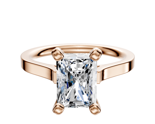14K Rose Gold 4 Prong Cathedral Flat 2.0mm Engagement Ring