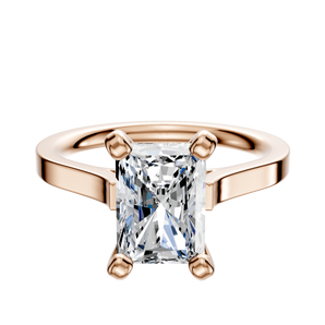 14K Rose Gold 4 Prong Cathedral Flat 2.0mm Engagement Ring