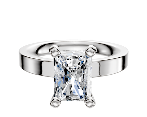 Platinum 4 Prong Classic Flat 3.0mm Engagement Ring