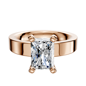 14K Rose Gold 4 Prong Classic Flat 4.0mm Engagement Ring