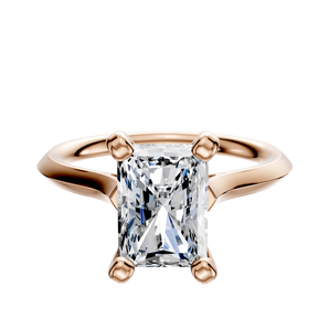 14K Rose Gold 4 Prong Cathedral Knife Edge 2.0mm Engagement Ring