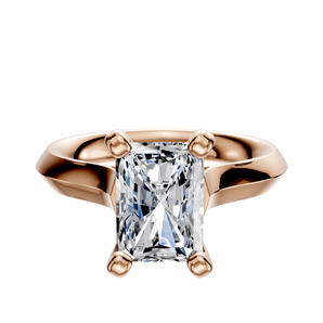 14K Rose Gold 4 Prong Cathedral Knife Edge 3.0mm Engagement Ring