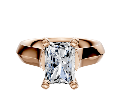 14K Rose Gold 4 Prong Cathedral Knife Edge 4.0mm Engagement Ring