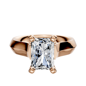 14K Rose Gold 4 Prong Cathedral Knife Edge 4.0mm Engagement Ring