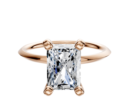 14K Rose Gold 4 Prong Classic Knife Edge 1.5mm Engagement Ring