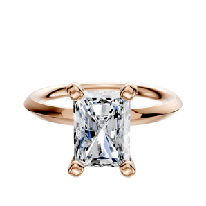 14K Rose Gold 4 Prong Classic Knife Edge 2.0mm Engagement Ring