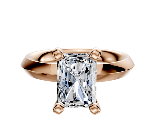 14K Rose Gold 4 Prong Classic Knife Edge 3.0mm Engagement Ring