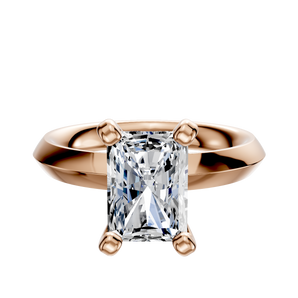 14K Rose Gold 4 Prong Classic Knife Edge 3.0mm Engagement Ring