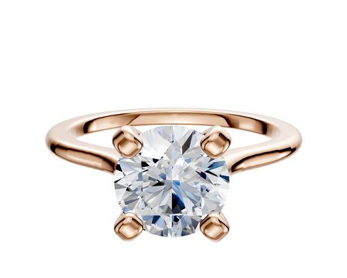 14K Rose Gold 4 Prong Cathedral Dome 1.5mm Engagement Ring