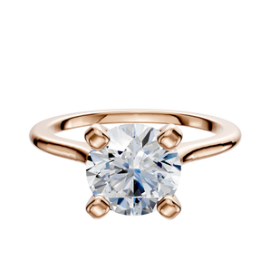 14K Rose Gold 4 Prong Cathedral Dome 1.5mm Engagement Ring