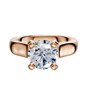 14K Rose Gold 4 Prong Cathedral Dome 4.0mm Engagement Ring