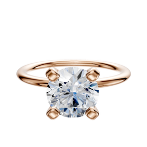 14K Rose Gold 4 Prong Classic Dome 1.5mm Engagement Ring