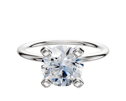 14K White Gold 4 Prong Classic Dome 1.5mm Engagement Ring