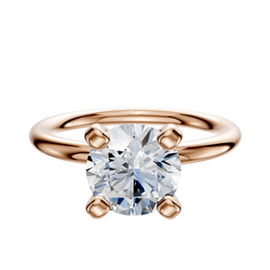 14K Rose Gold 4 Prong Classic Dome 2.0mm Engagement Ring