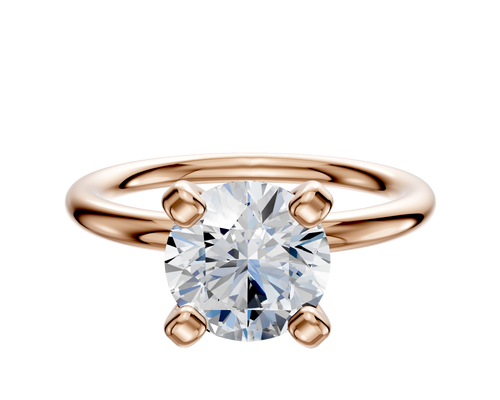 18K Rose Gold 4 Prong Classic Dome 2.0mm Engagement Ring