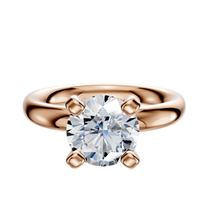 14K Rose Gold 4 Prong Classic Dome 3.0mm Engagement Ring