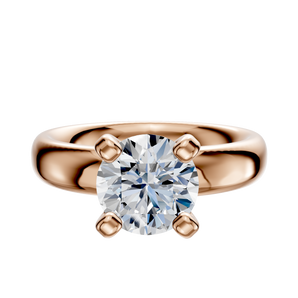 14K Rose Gold 4 Prong Classic Dome 4.0mm Engagement Ring