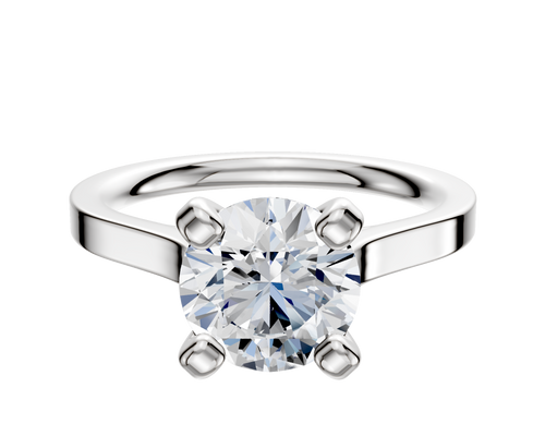 Platinum 4 Prong Cathedral Flat 2.0mm Engagement Ring
