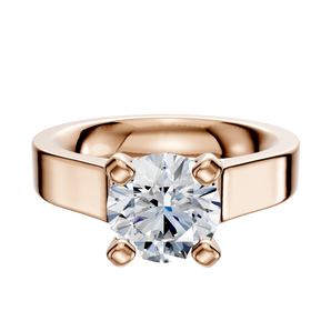 14K Rose Gold 4 Prong Cathedral Flat 4.0mm Engagement Ring