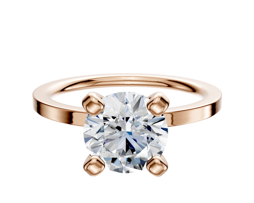 14K Rose Gold 4 Prong Classic Flat 1.5mm Engagement Ring