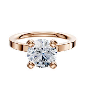 14K Rose Gold 4 Prong Classic Flat 2.0mm Engagement Ring