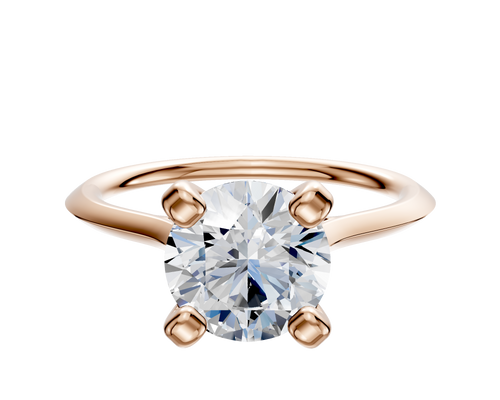 14K Rose Gold 4 Prong Cathedral Knife Edge 1.5mm Engagement Ring