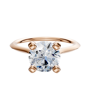 14K Rose Gold 4 Prong Cathedral Knife Edge 1.5mm Engagement Ring