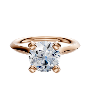 14K Rose Gold 4 Prong Cathedral Knife Edge 2.0mm Engagement Ring