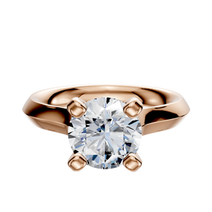 14K Rose Gold 4 Prong Cathedral Knife Edge 3.0mm Engagement Ring