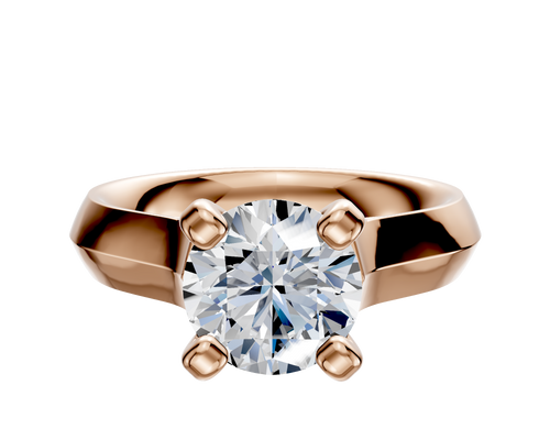 14K Rose Gold 4 Prong Cathedral Knife Edge 4.0mm Engagement Ring